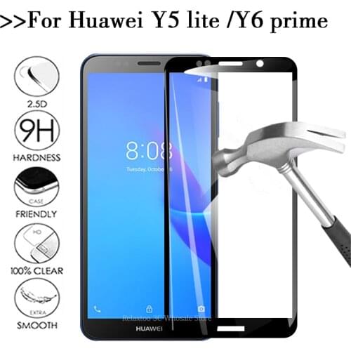 Full Cover Protective Glass For Huawei Y5 lite 2018 Screen Protector On For Huawei Y6 Prime 2018 Tempered Glass Y 5 6 light Film