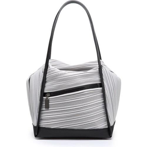 Womens bag 2021 spring and summer new pleated bag Korean Fashion Shoulder Bag womens high quality Canvas Handbag