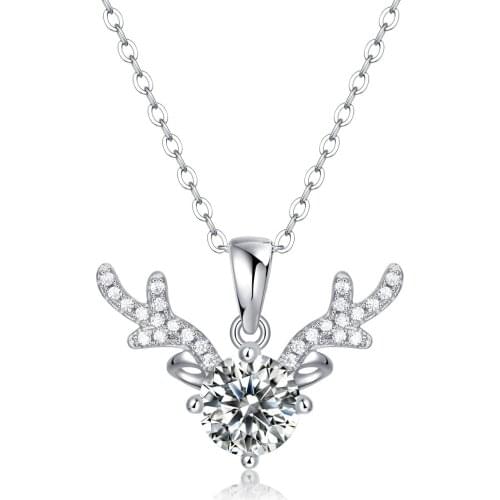 Yilu Has You Pendants White Moissanite Necklace 1ct 925 Sterling Silver Set 7A Zircon Necklaces For Women Wedding Gift Jewelry