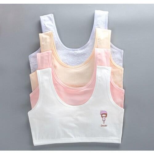 Girls tube top vest type single layer 8-16 years old small vest underwear wrapped chest development cotton underwear