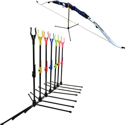 1Pack Archery Bow Stand Recurve Bow Holder Removable Stander Assemble Hanger for Archery Hunting Shooting Outdoor Sports 7Colors