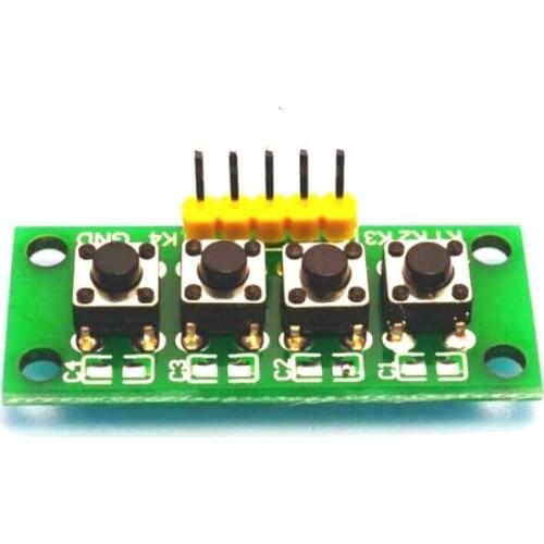 Fast Free 10PCS DIY Kit 1x4 4 Independent Key Button Keypad Keyboard Module Mcu for Arduino 37*15*11MM Keyboard Module