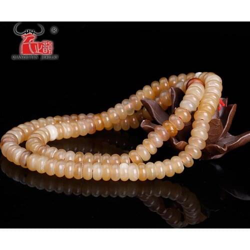 10PCS Tibetan style Natural Goats horn Handmade bone Bead Necklace DIY Scatter Beads Hand-chain Beads Hole 1.5mm