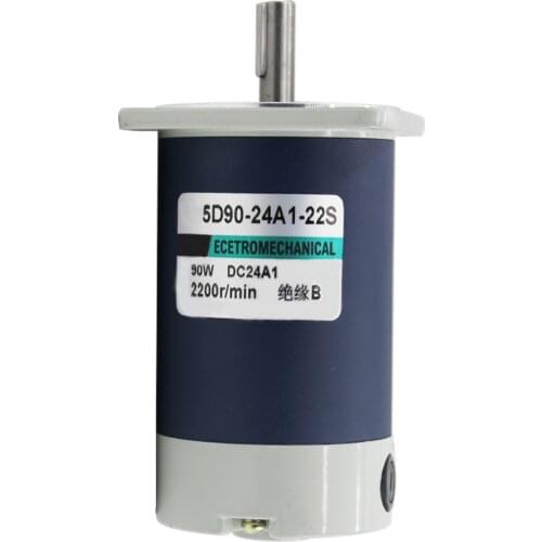 90W Electric Micro DC High Speed Motors 12V 24V 1800/3000RPM Long Life Adjustable Speed Reversible DC Permanent Magnet Motor