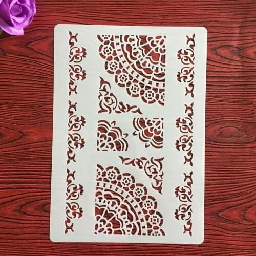 A4 29 *21cm Lace mandala layered stencil painting scrapbook stamp album decoration embossed paper card template decoration