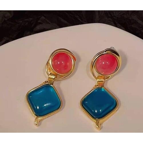 Brand Jewelry For Women Water Drop Colorful Crystal Earrings Cute Sweet Jelly Earrings Silver Jewelry