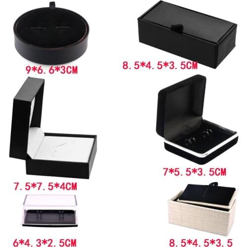 Black Cufflink Box Velvet Show Cases Jewelry Show Box For Gift Jewelry Storage Organizer Case Jewelry Wholesale price of factory