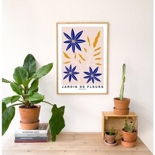 Jardin De Fleurs / Flowers Art Poster / Floral Print / French Print / Flower Poster