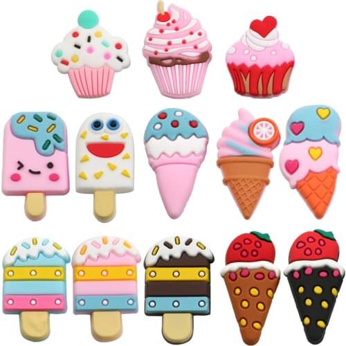David accessories 10pcs Soft rubber Ice Cream Strawberry DIY Craft Supplies Kids Hair Phone Patch Arts Accessories,10Yc11003