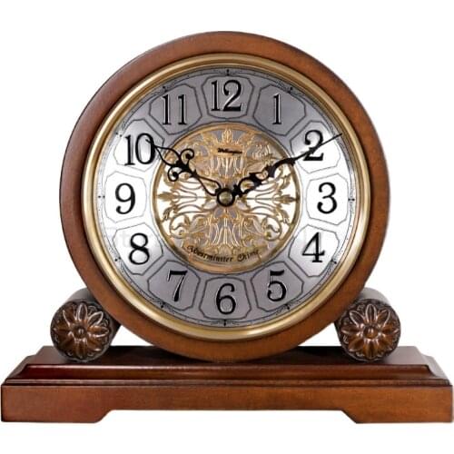 Europe Solid wood retro clock Tell the time Quartz clocks and watches battery powered classy home decor office Table clock
