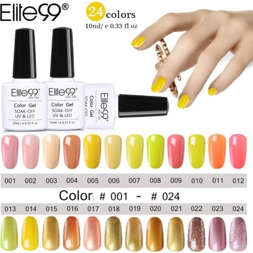 Elite99 10ml Yellow Series Nail Gel Polish Soak Off Gel Long Lasting UV Nail Art Gel Semi Permanent Nail Varnishes Gelpolish