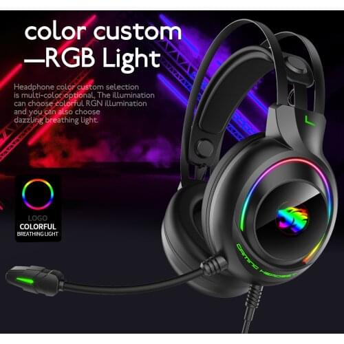 Gaming Headphones 4D Stereo RGB Marquee Earphones Headset with Microphone for New Xbox One/Laptop/Computer Tablet Gamer