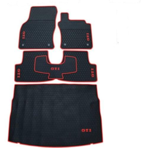 Custom No Odor Trunk Carpets Waterproof Rubber Car Floor Mats+Boot Mat for Right Hand Drive RHD Volkswagen Golf 6 7 GTI