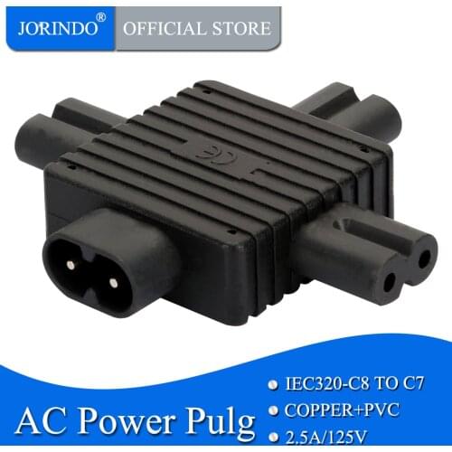 JORINDO IEC320 C7 TO C8,Power Adapter Iec 320 C7 C8 For 3X Power Adapter IEC 320 C7 For C8 Split Led Adapter