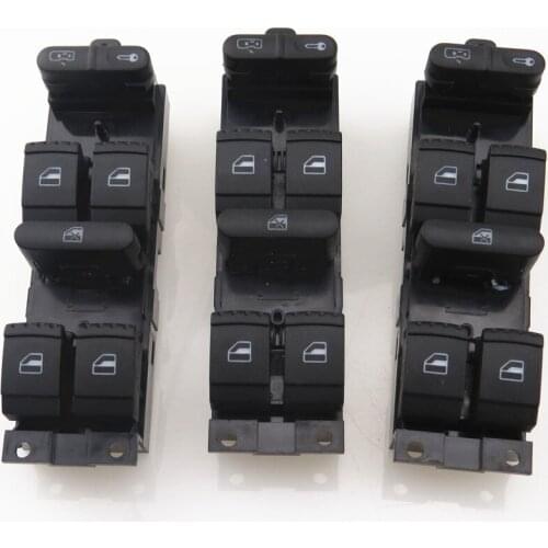 FHAWKEYEQ 3x Window Glass Lock Lift Master Switch Button For VW Golf MK4 Jetta 4 Passat B5 1J4 959 857 D 1J4 959 857D 1J4959857D