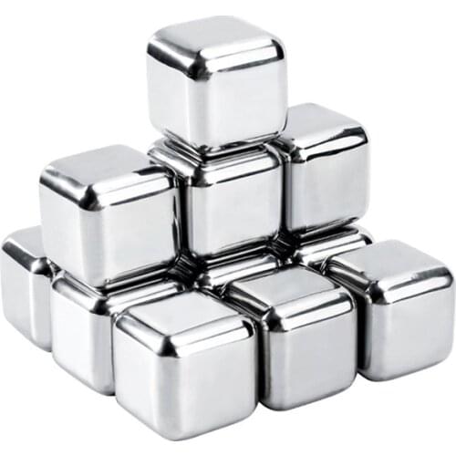 Stainless Steel Ice Cubes, Reusable Chilling Stones for Whiskey Wine, Keep Your Drink Cold Longer, SGS Test Pass