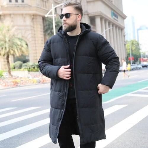 2019 Fashion trend Mens Large size XL-10XL Loose Long Hooded Cotton Winter knee Warm jacket Suitable for 175kg Mens clothing