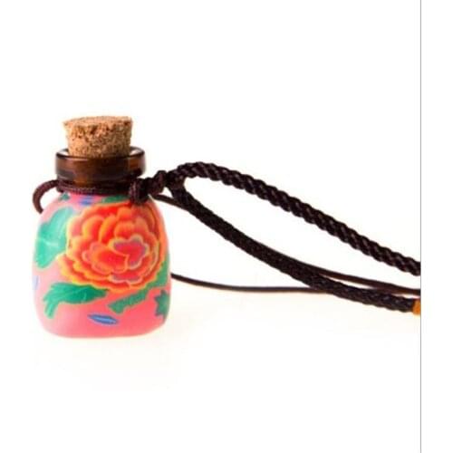 Soft Pottery Empty Bottle Air Freshener Essential Oil Aromatherapy Bottle Wooden Cover New Semi-soft Colorful 25pcs/lot
