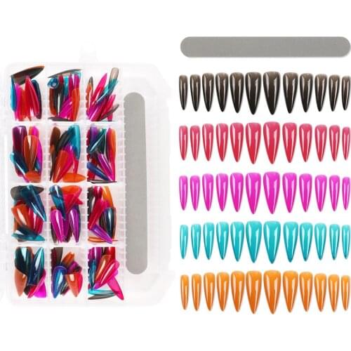 Fake Nails 240PCS Long Ballerina Nails Full Cover Wearable Nail Art Artificial Acrylic Gel UV Manicure Design Set DIY Tool