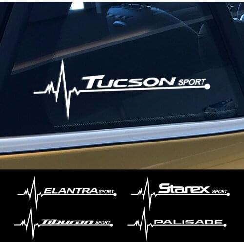 Dawasaru 2X Car Side Window Sticker for Hyundai Elantra Getz GRANDEUR NEXO PALISADE STAREX TIBURON Tucson VENUE PVC Decal 20CM