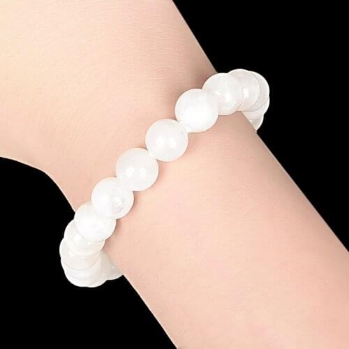 Pure and clean white pearl and moonstone hand -made bracelet , beautiful and generous