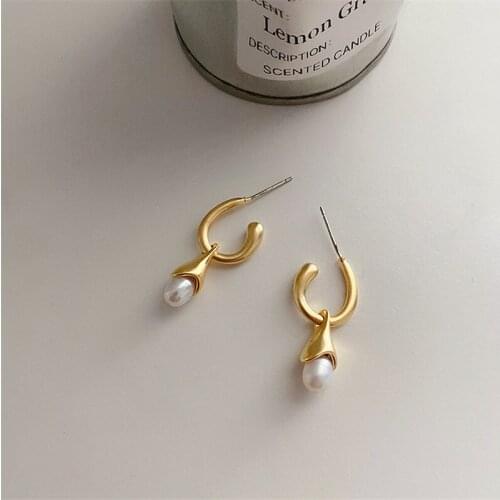 YANGLIUJIA Irregular Matte Drop Earrings Natural Freshwater Pearl Pendant Earrings Girl Jewelry Gifts Party Accessories