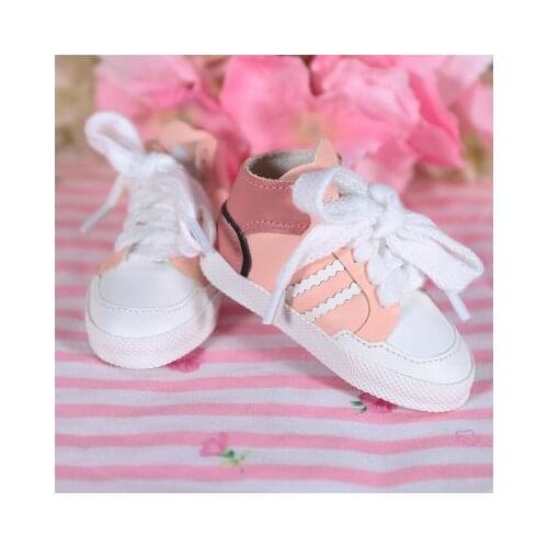 Shoes for 1/3 BJD Pink white Mid-top sneakers gift toy free shipping
