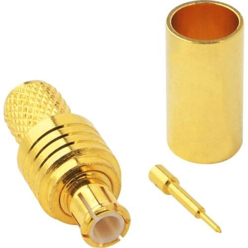 10 Pieces MCX Crimp Plug RF coaxial connector for LMR195 RG58 RG142