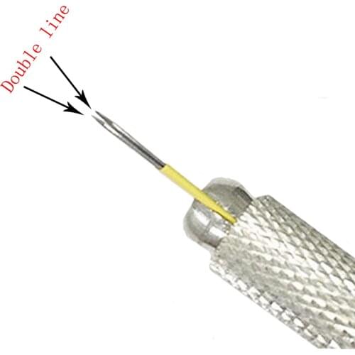 Wholesale 100pcs 17F double line permanent manual tattoo eyebrow microblading needle blades for permanent make up