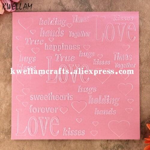 Heart Love forever Together Kiss Plastic Embossing Folder For Scrapbook DIY Album Card Tool Plastic Template 15x15cm KW9012103