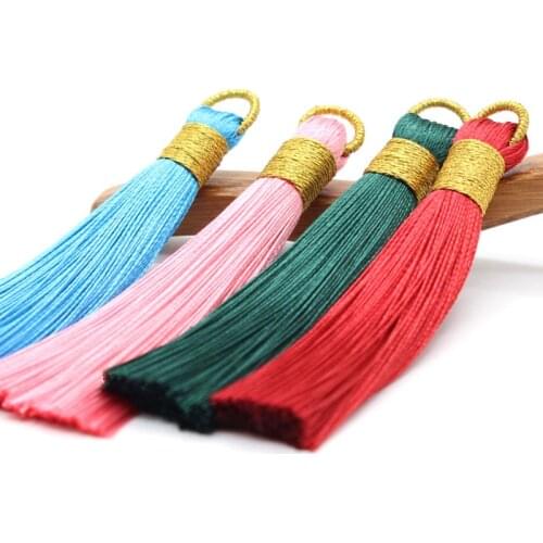 5Pcs fringed ear diy ice silk polyester clothing accessories car pendant hanging ear for Earrings accessories decoration tassel