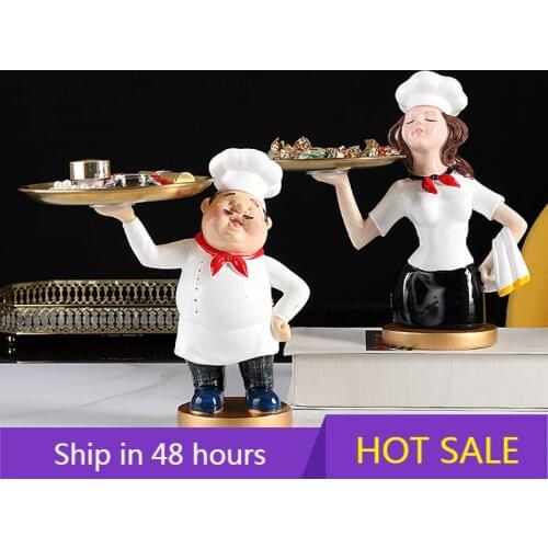 Resin Modern Nordic Geometric Cook Waiter Figurines Desk Ornaments Living Room Decoration Home Storage Boxes Table Decor