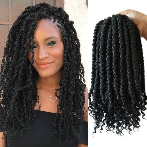 Spring twist hair pretwisted 12 inches bomb twist crochet hair for black women 12 Strands/Piece