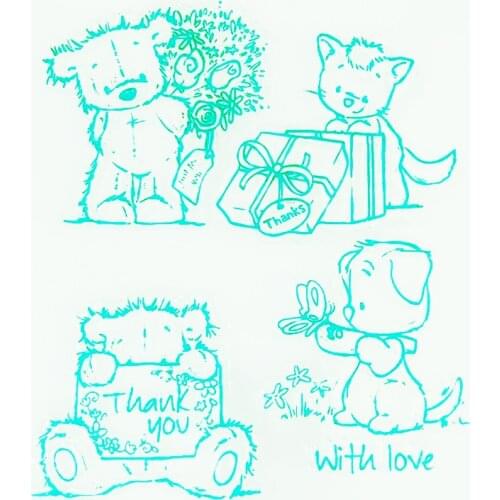 YLCS056 animal gift Silicone clear stamps for Scrapbooking DIY album cards decoration rubber stamp transparent stamp 12*14cm