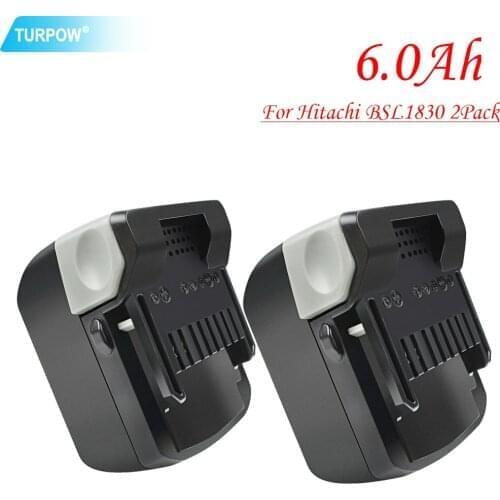 Turpow Power Tools Rechargeable Replacement Battery 18V 6000mAh Lithium for Hitachi Battery BSL1830 BSL1815X,330067,330068,33