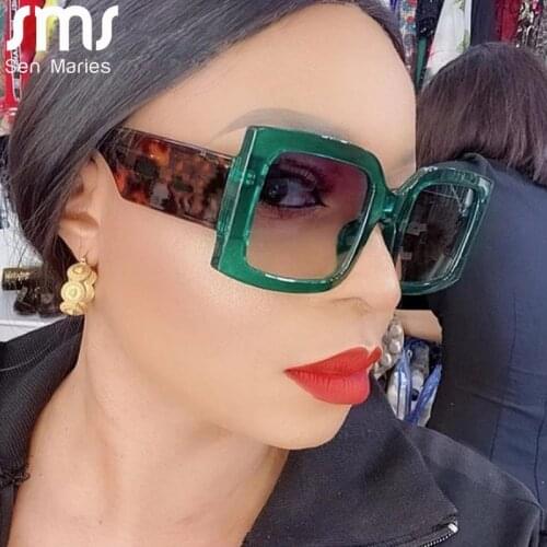 2021 Square Sunglasses Women Men Oversized Rectangle Retro Brand Designer Sun Glasses Female Male Eyewear Punk Oculos De Sol