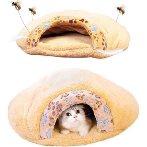 Super Soft Pet Cat Bed Comfortable Cat House Warm Coral Fleece Bed Small Medium Large Cats Dogs Durable Washable Pets Supplies