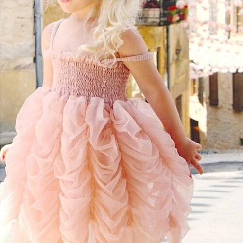 Girls Sleeveless Ballet Dancer Tutu Dress 1-12Yrs Girls Princess Dancing Wear Performance Dance Costumes Handmade Clothes CL331