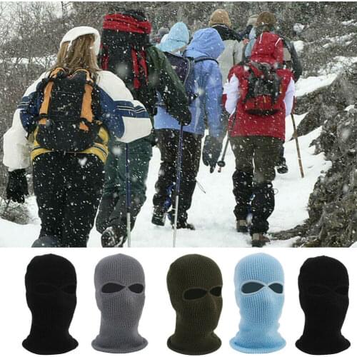 Unisex Knit 2 Hole Ski Mask BALACLAVA Hat Full Face Shield Beanie Cap Snow Winter Warm