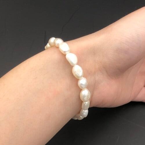 Natural Baroque Pearl Strand Bracelet for Women Gold Color Irregular Beaded Bracelets Female 2020 Fashion Jewelry Hand Chain New