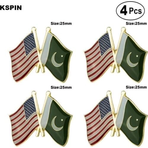 U.S.A.& Pakistan Friendship Flag Pin Lapel Pin Badge Brooch Icons 4pcs