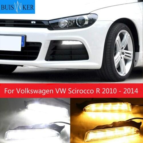 1Set 12V ABS For Volkswagen VW Scirocco R 2010 - 2014 driving LED DRL Daytime Running Light Daylight 12V Fog lamp