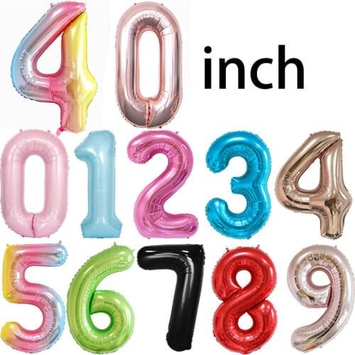 1Pcs 40 Inch Giant Size Big Number Foil Balloons 0-9 Birthday Wedding Engagement Party Decor Globos Kids Ball Supplies Wholesale