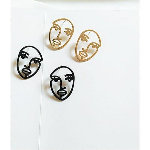 10 pair /lot fashion retro human body contour alloy texture abstract face earrings