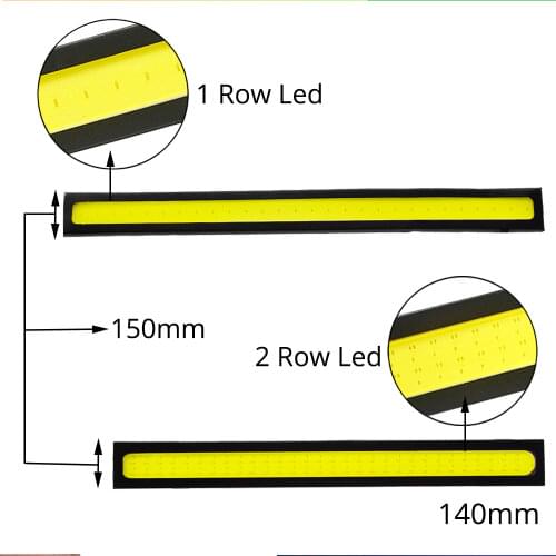 1Pcs Waterproof Daytime Running Lights Auto Lamp COB Driving Fog Lamp Update Ultra LED DC 12V 17cm 2Row 76 Leds Auto Styling