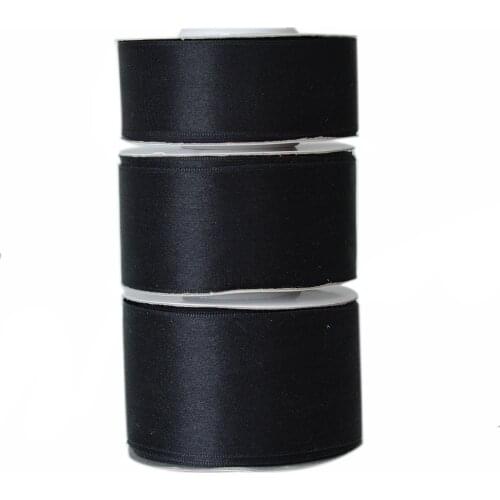 280 Black 100% Real Pure Silk Ribbon for Embroidery Handcraft,Double Faced Satin Silk Tape 25/32/38mm