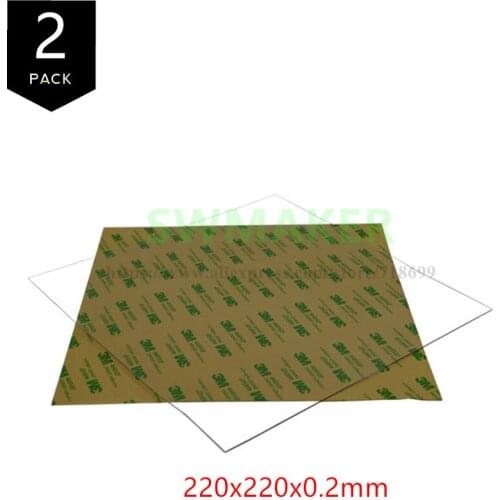 SWMAKER 3D Printer Build Surface Polyetherimide PEI sheet 220*220* 0.2mm for Reprap prusa i3/Anet/wanhao 3D printer