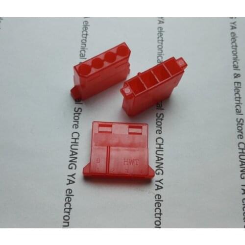 Molex red big 4P 4D male for PC computer ATX IDE Power connector plastic shell Housing