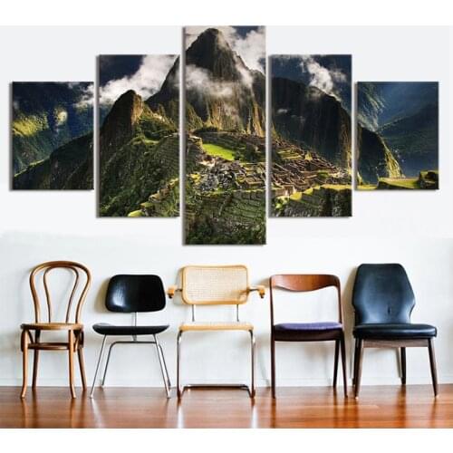 5Pieces Machu Picchu Peru Mountains Clouds Hills Landscape rhinestones mosaic 5d diamond painting diamond embroideryZP-3163