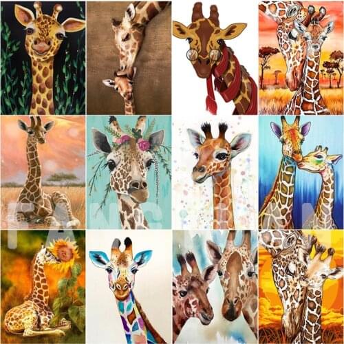 Diamond Painting Giraffe Cross Stitch 5D Diy Needlework Full Square Round Drill Diamond Embroidery Animal Wall Art Home Decor